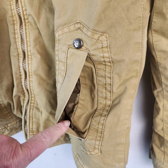 American Stitch Khaki Moto Jacket Multi Pockets Full Zip Men’s SZ SM EUC - Picture 6 of 16